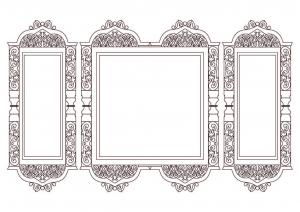 وکتور کادر و حاشیه خطی با طرح ستون های سیاه و سفید